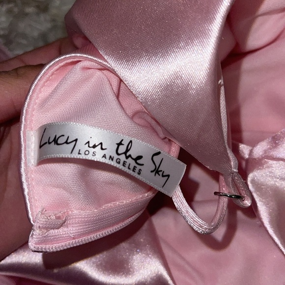 Homecoming .Lucy in the sky silk pink mini dress. Size M - Picture 3 of 5